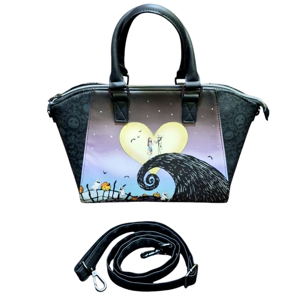 LOUNGEFLY NIGHTMARE BEFORE CHRISTMAS SATCHEL CROSSBODY BAG - Picture 3 of 13